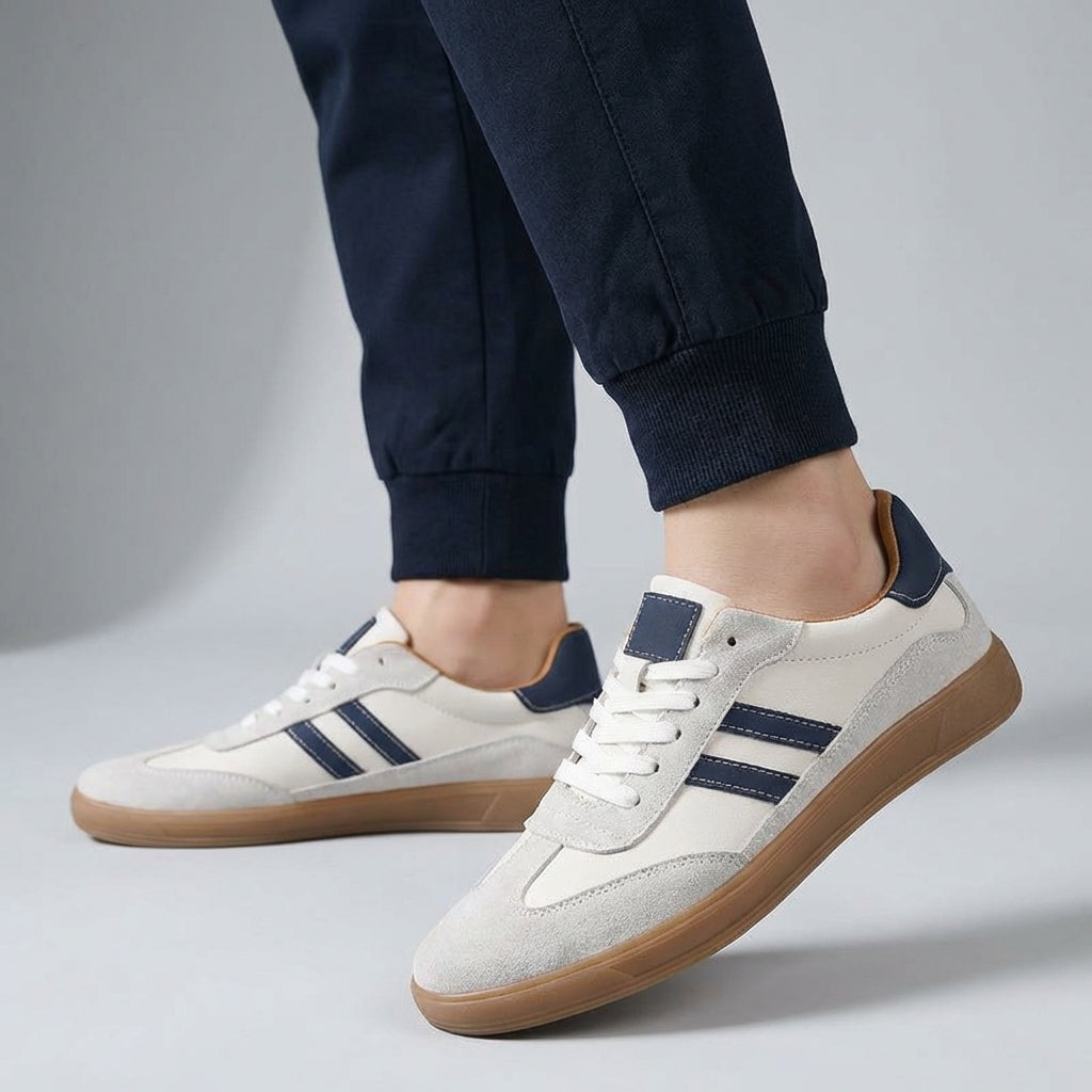 Herren Lässig Schnürung Streifen Sneakers