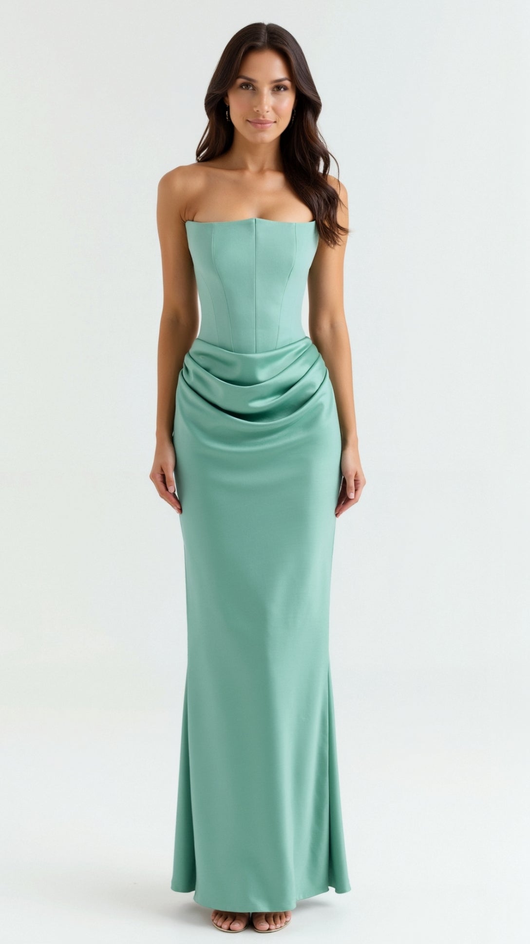 Damen Festliches Korsett Maxi Hochzeitsgastkleid