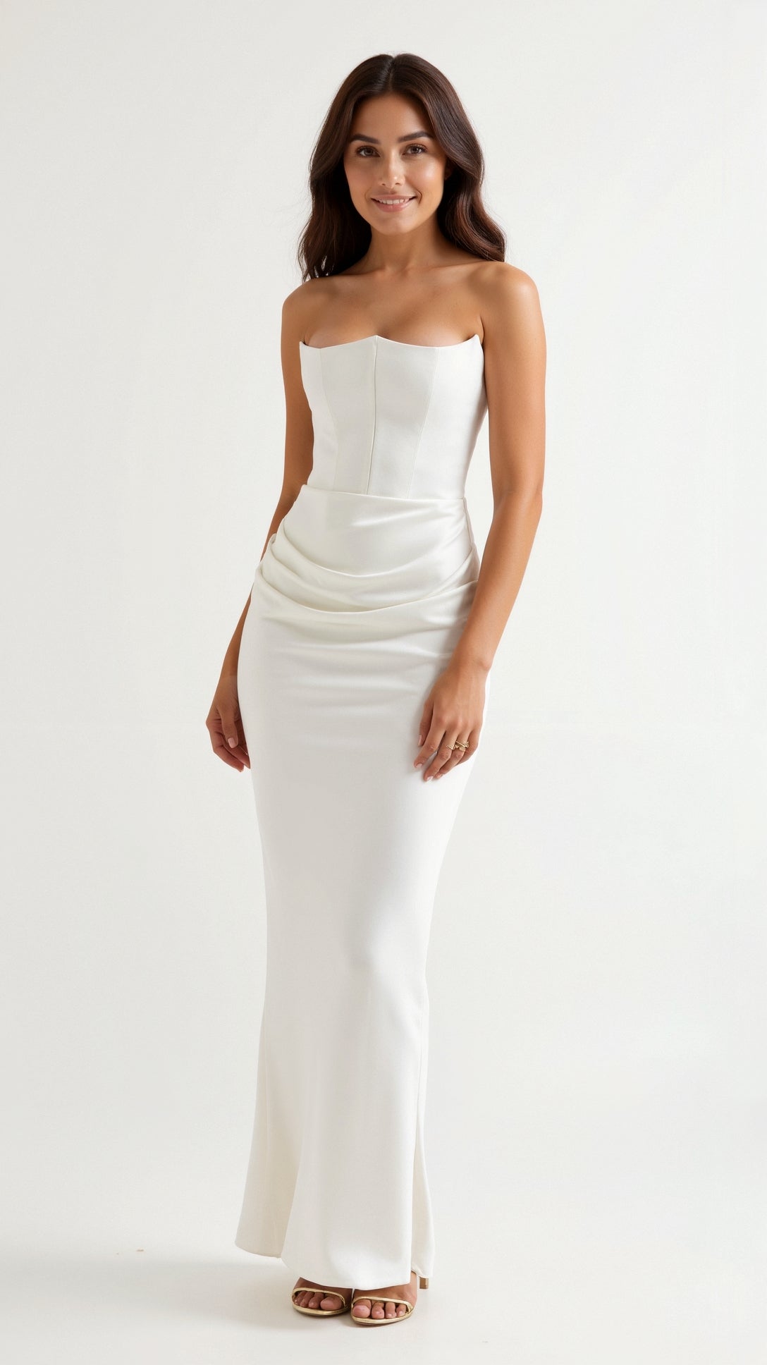 Damen Festliches Korsett Maxi Hochzeitsgastkleid