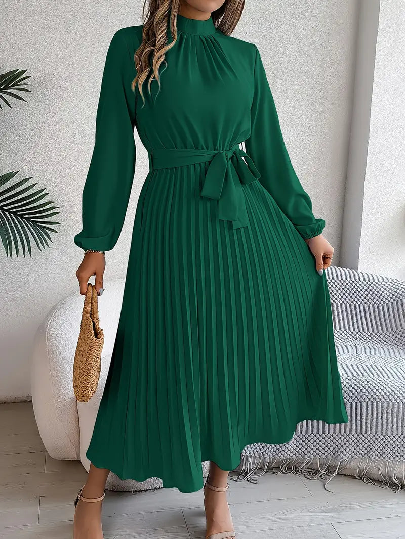 Damen Sommer Plissierter Abend Midikleid