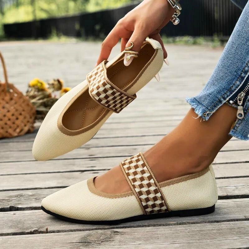Damen Lässige Spitze Slip-On Ballerina Sandalen