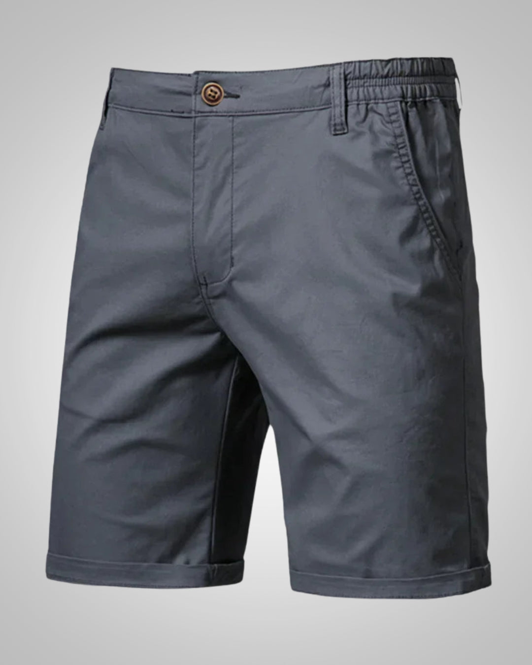 Herren Casual Knopf Elastisch Chino Shorts