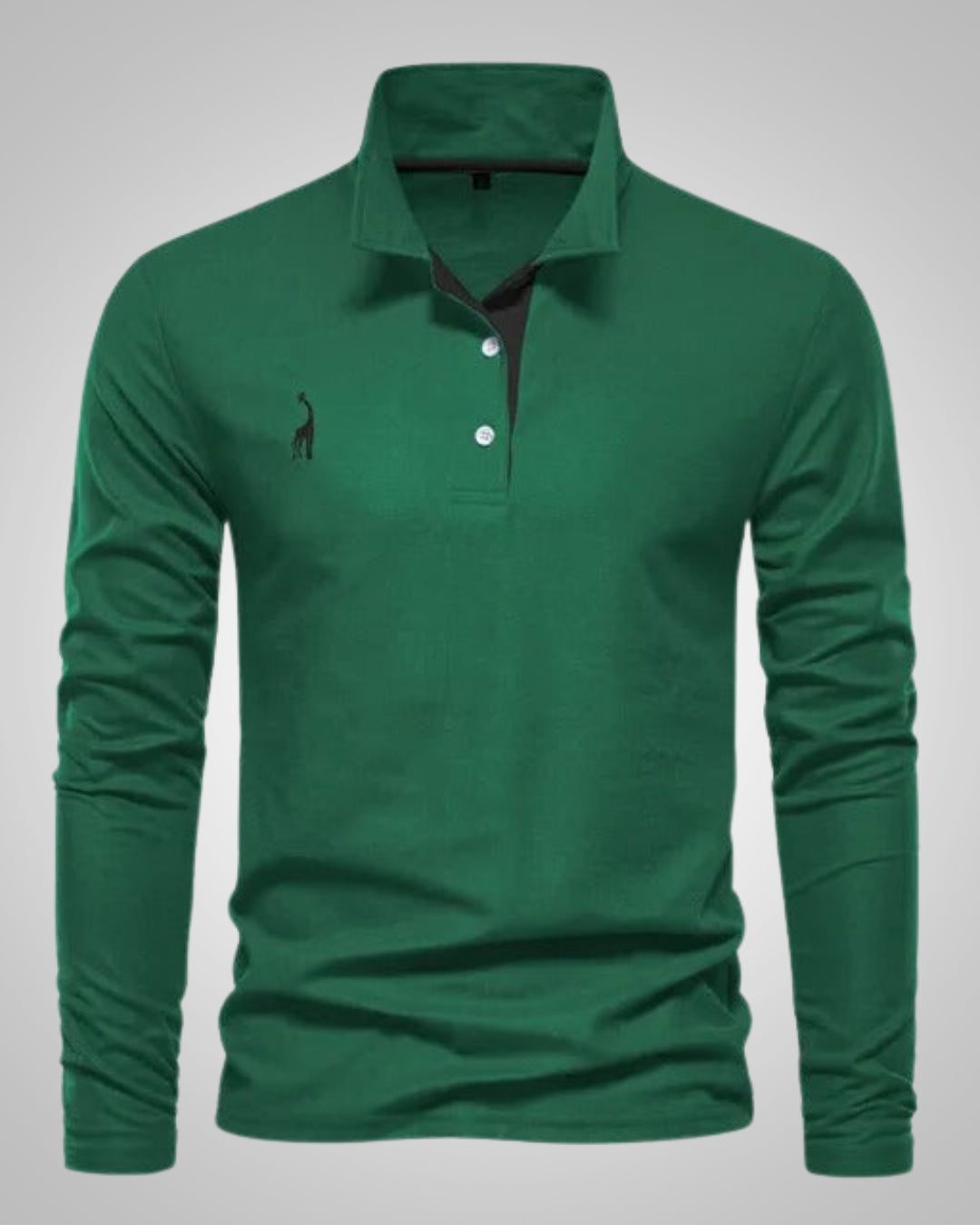 Herren Sommer Langarm Button Down Poloshirt