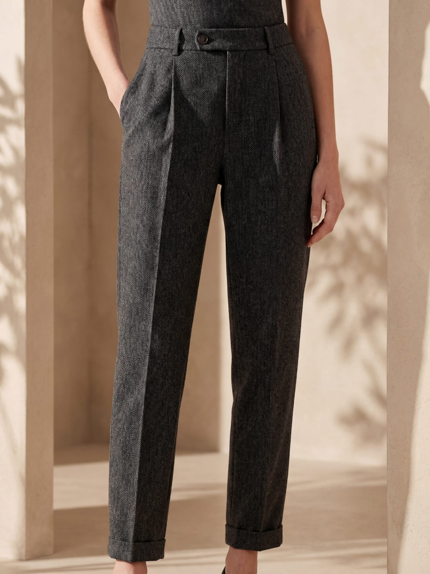 Damen Hochgeschnittene Eleganter Sommer Anzughose