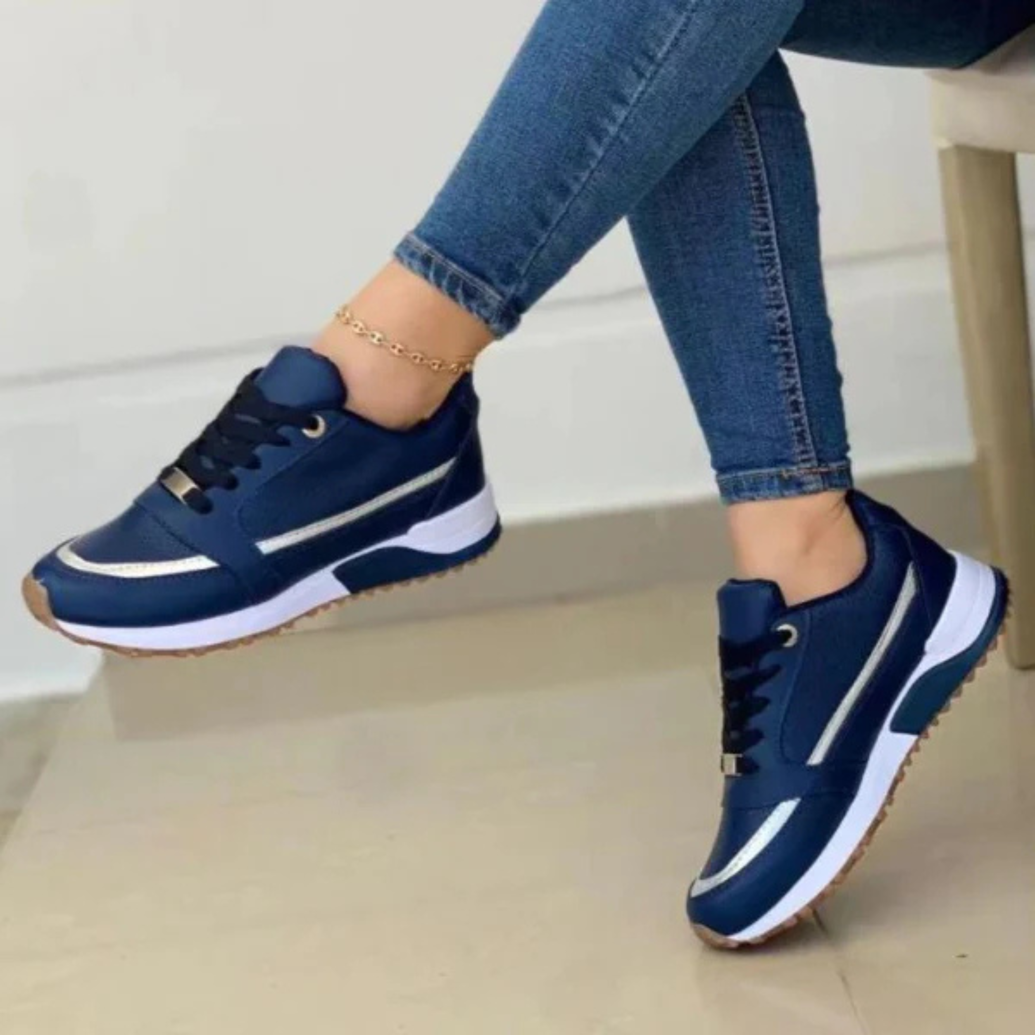 Damen Mehrschichtige Plateausneaker