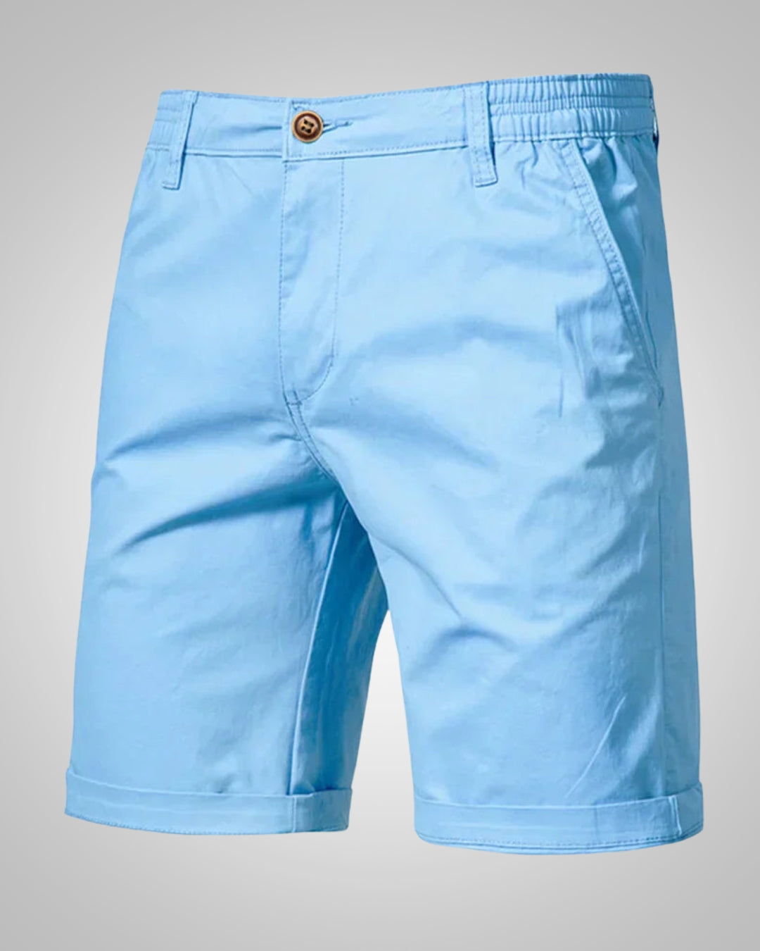Herren Casual Knopf Elastisch Chino Shorts