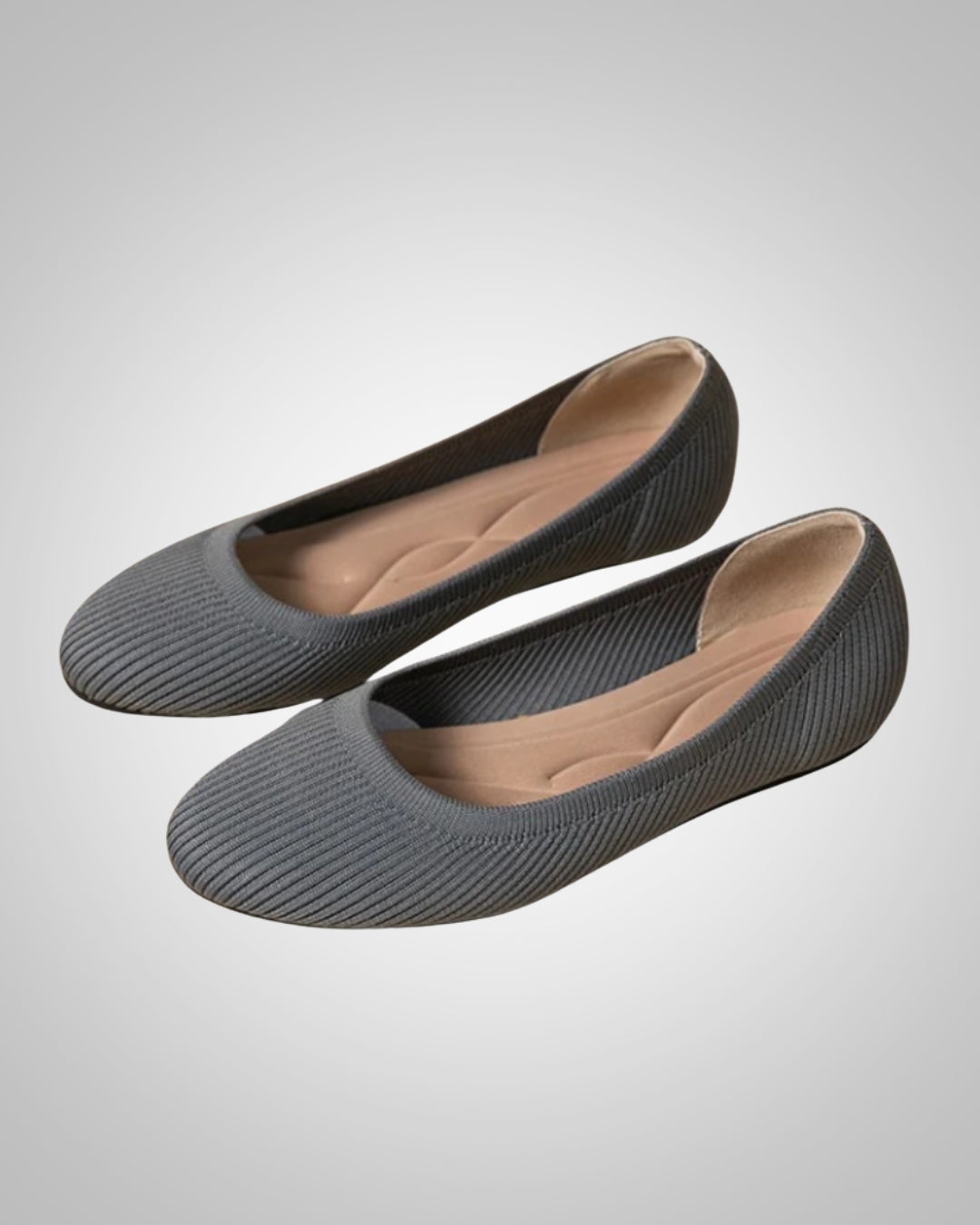 Damen Klassisch Strukturiert Ballerina Schuhe