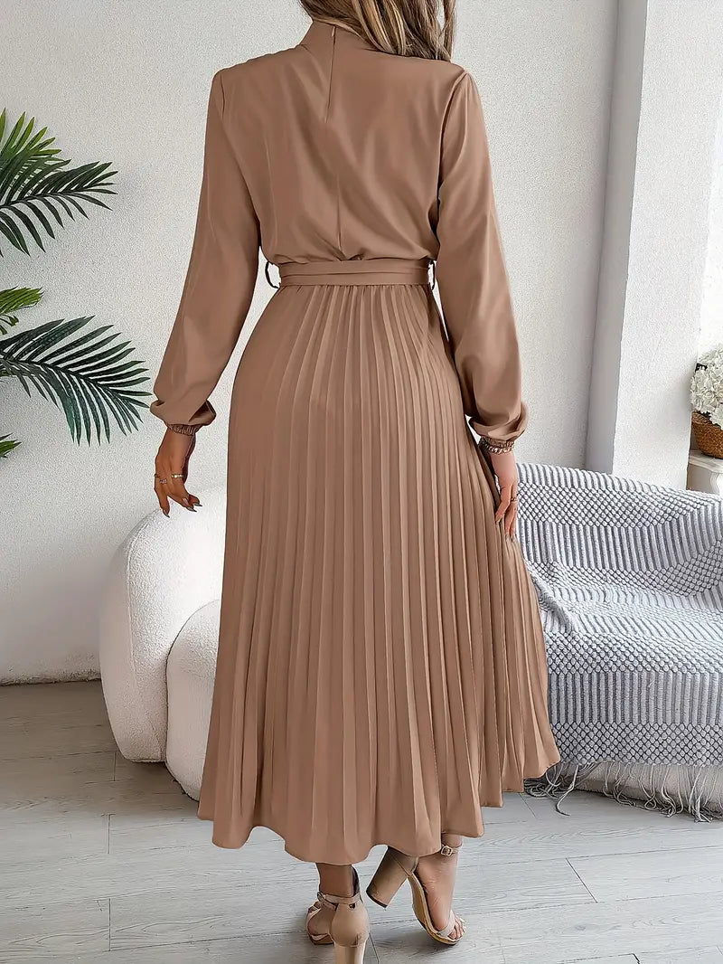 Damen Sommer Plissierter Abend Midikleid