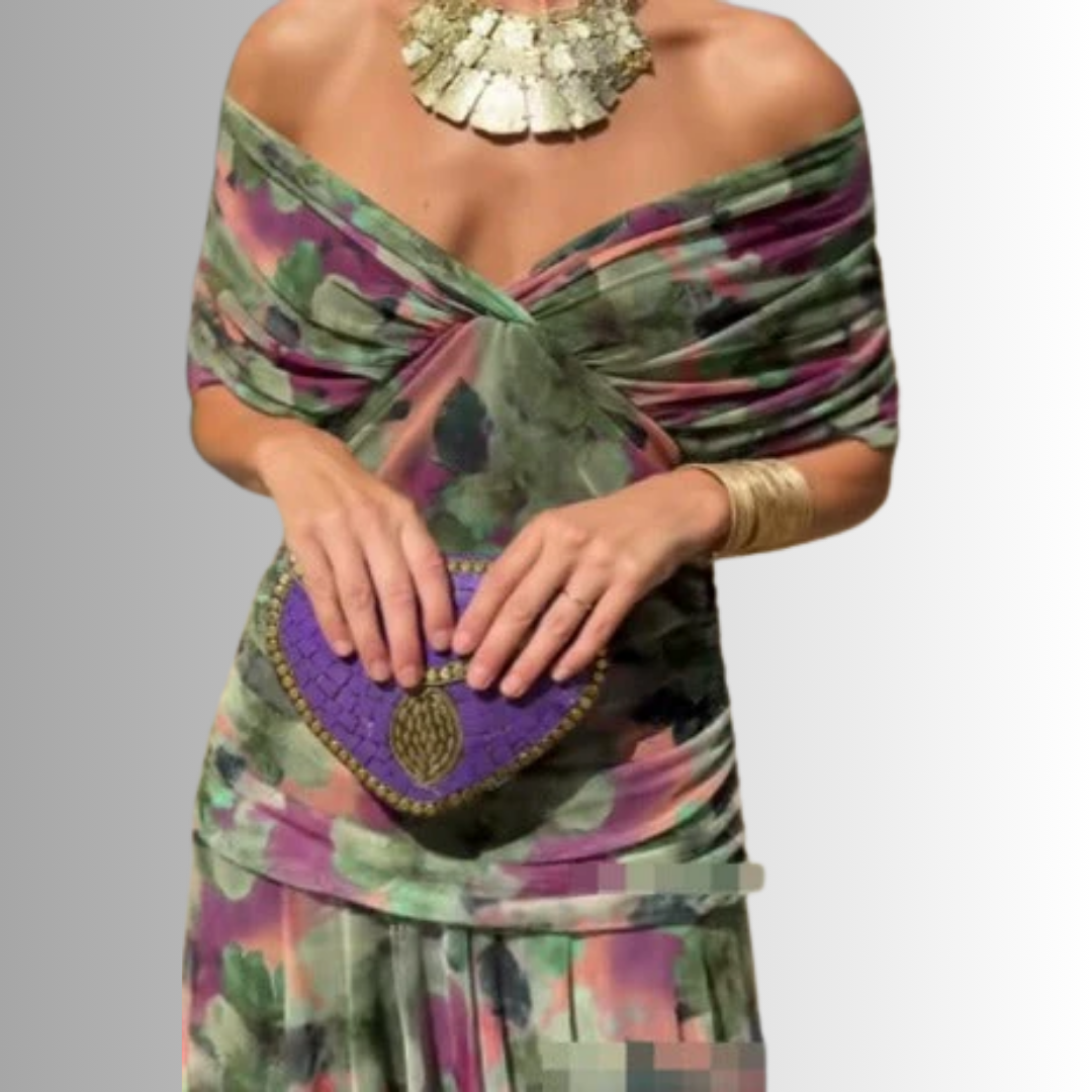 Damen Elegantes Schulterfrei Sommerkleid