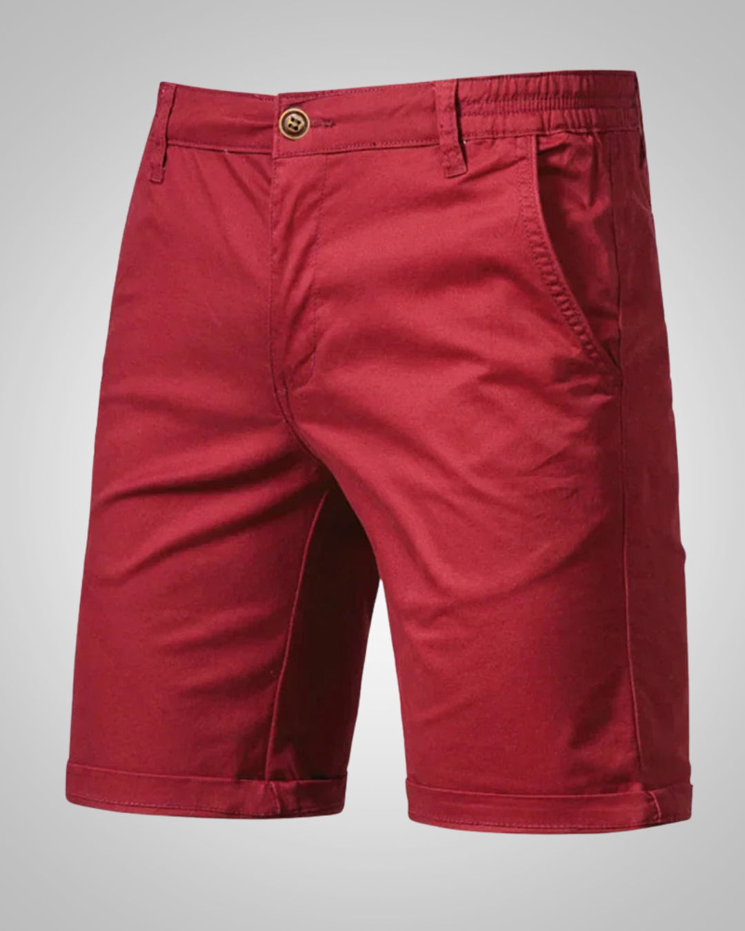 Herren Casual Knopf Elastisch Chino Shorts