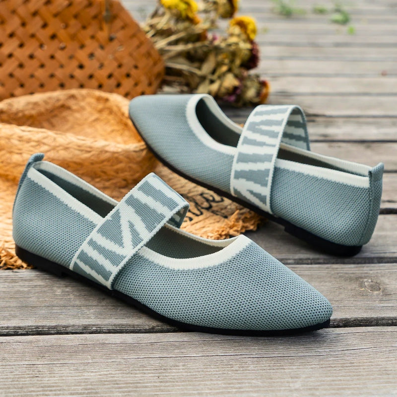Damen Lässige Spitze Slip-On Ballerina Sandalen