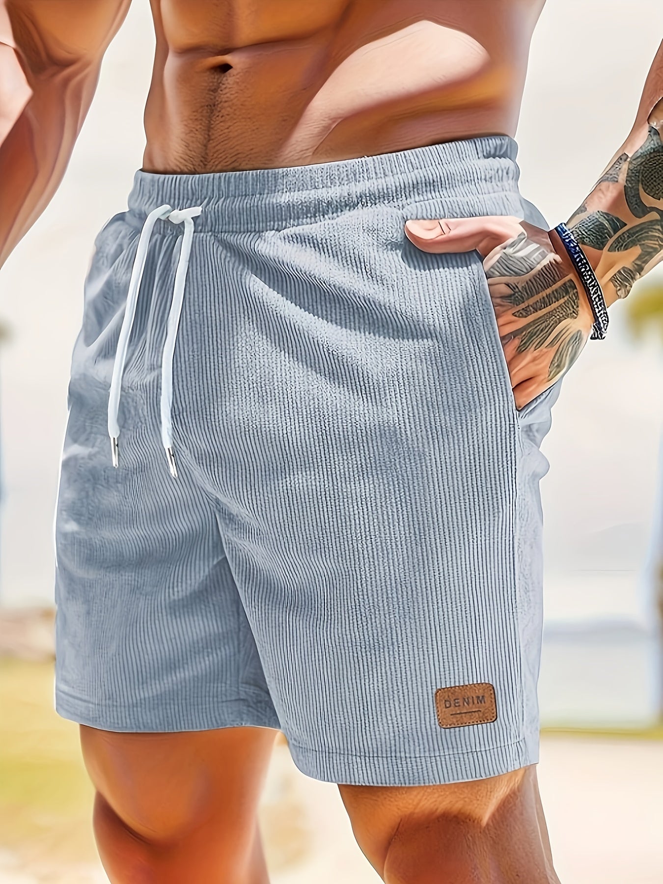 Herren Cord Kurze Sommer Bermuda Shorts