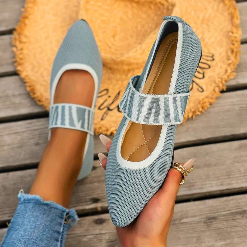 Damen Lässige Spitze Slip-On Ballerina Sandalen