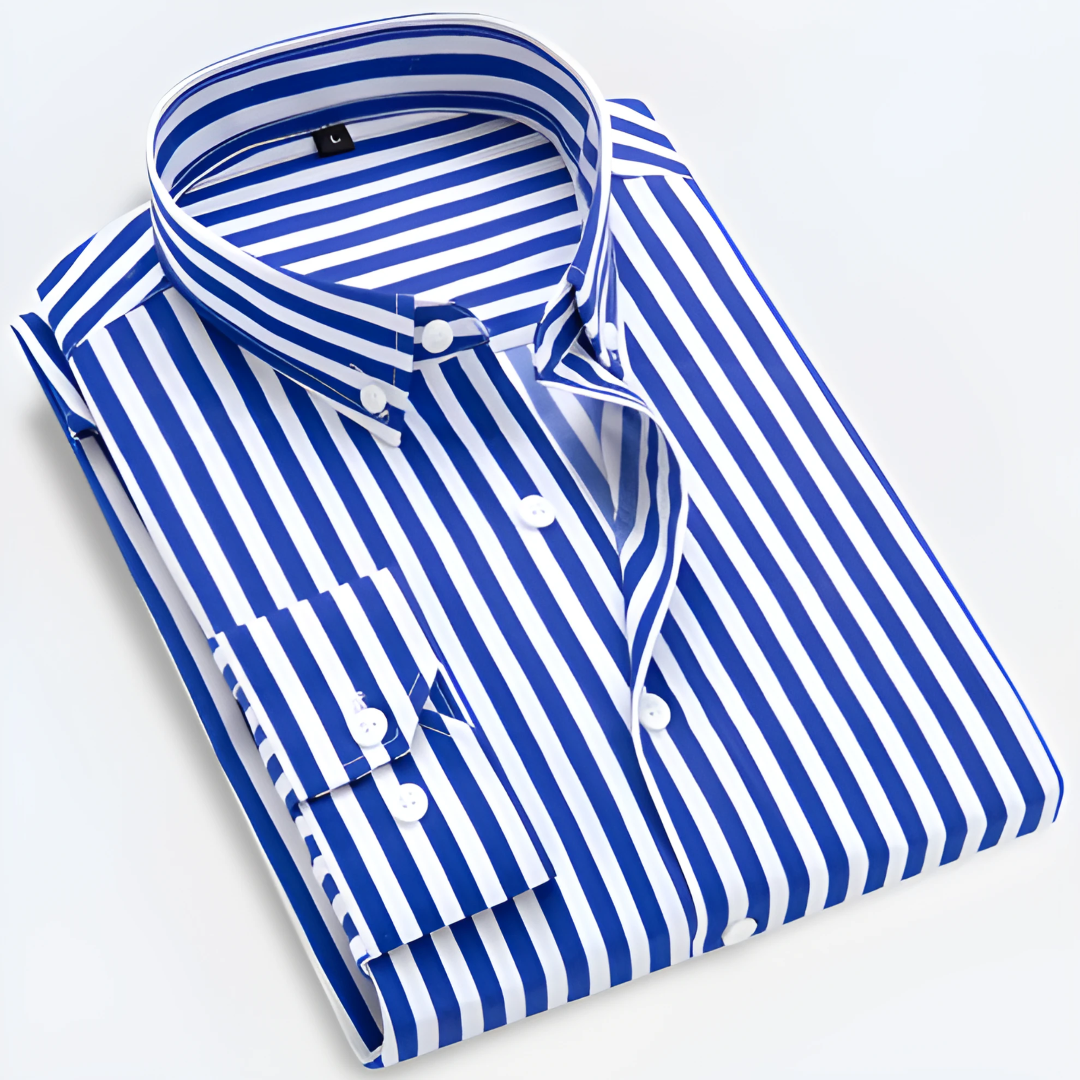 Herren Sommer Gestreiftes Button Down Hemd