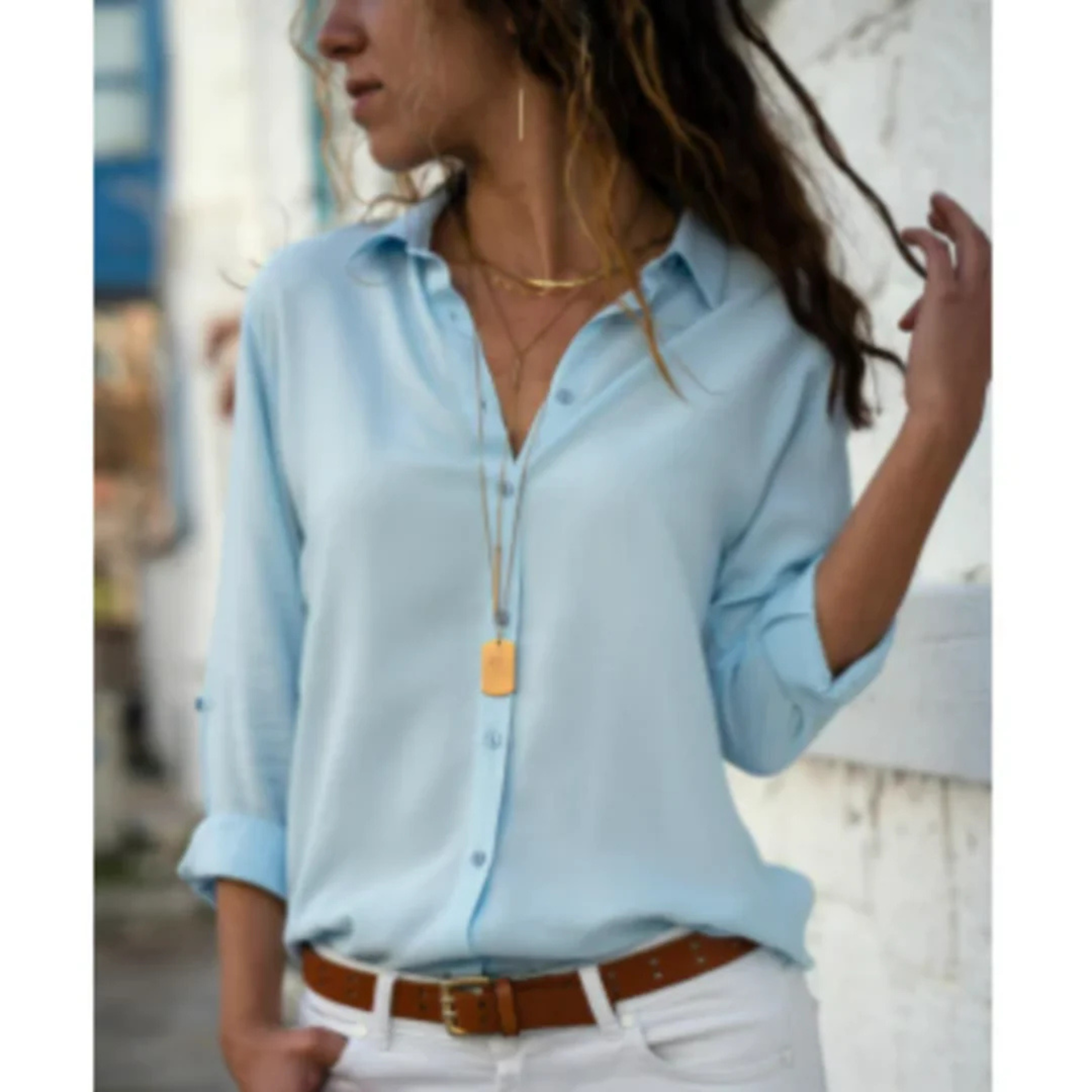 Damen Langarm Sommer Blouse