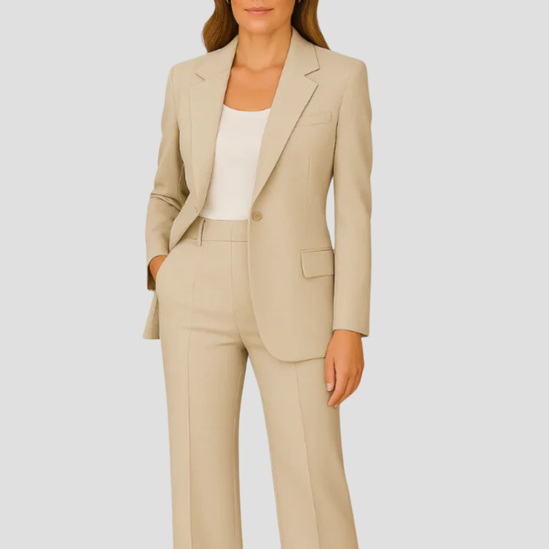 Damen Anzug-Set mit langem Blazer und weiter Hose