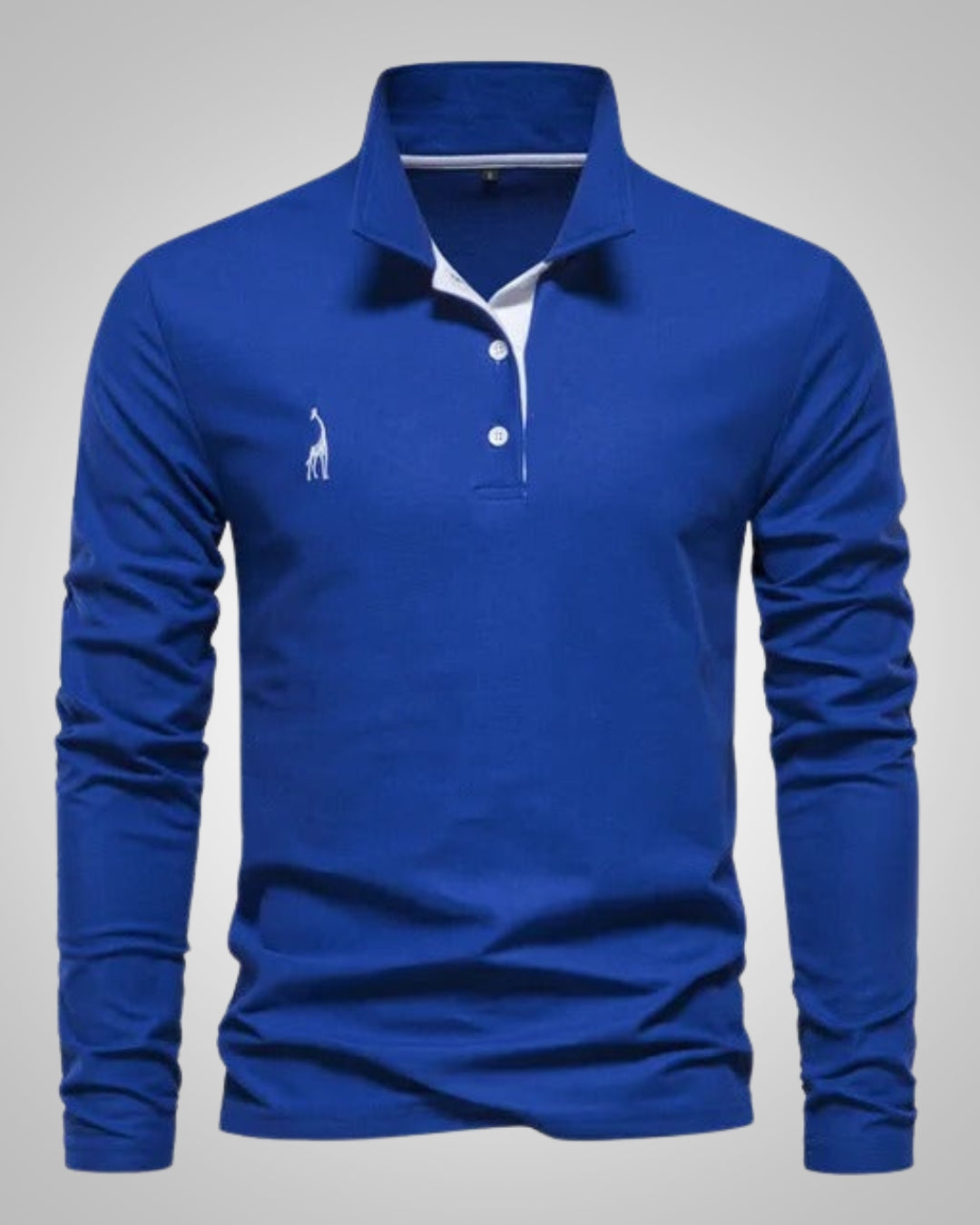 Herren Sommer Langarm Button Down Poloshirt