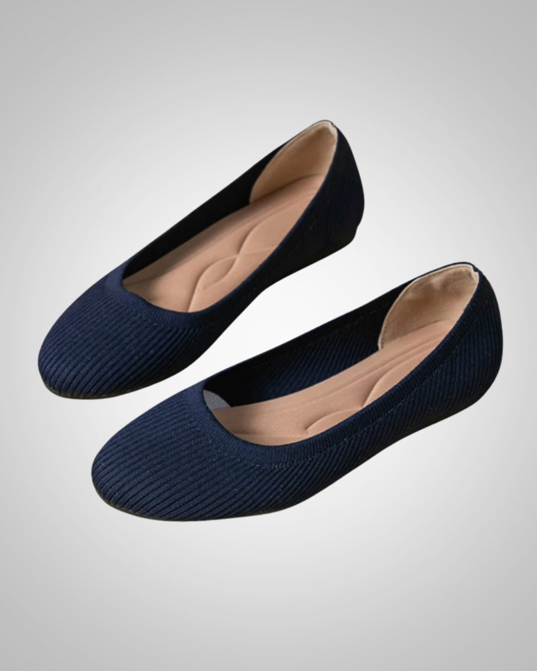Damen Klassisch Strukturiert Ballerina Schuhe