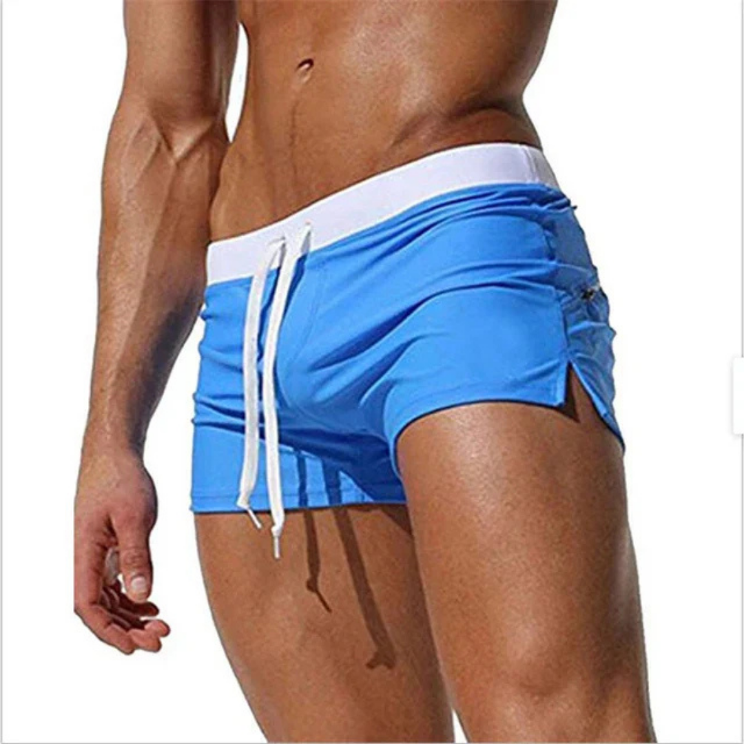 Herren Elastischer Slim Fit Sommer Badehose