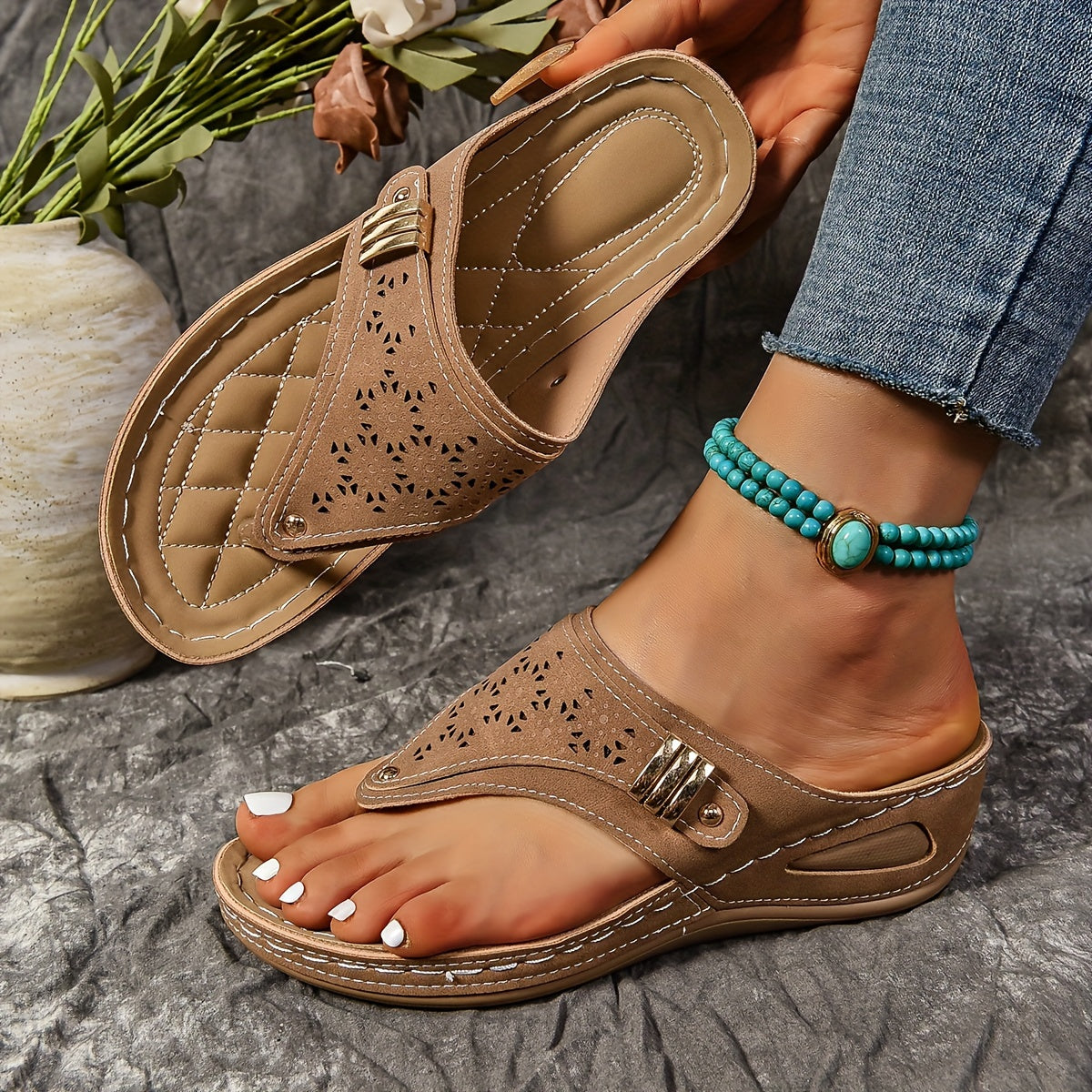 Damen Orthopädische Slip-on Sandalen