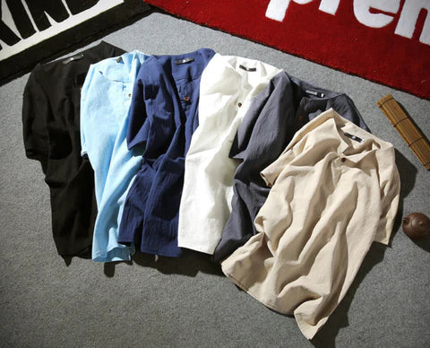 Herren Henley T-Shirt mit Knöpfen – Lässiger Sommerstil