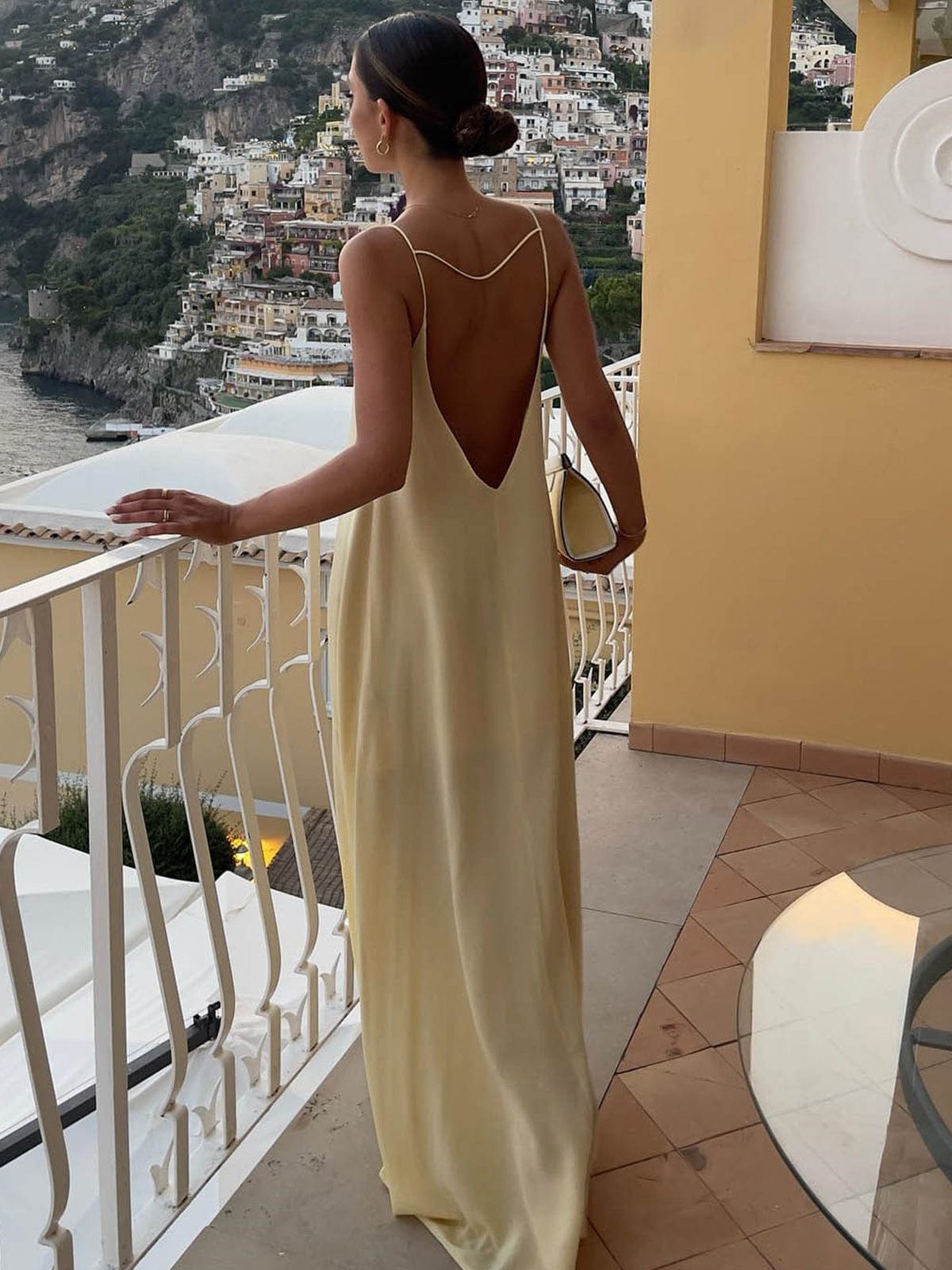 Damen Ärmellos Rundhals Sommer Abendkleid