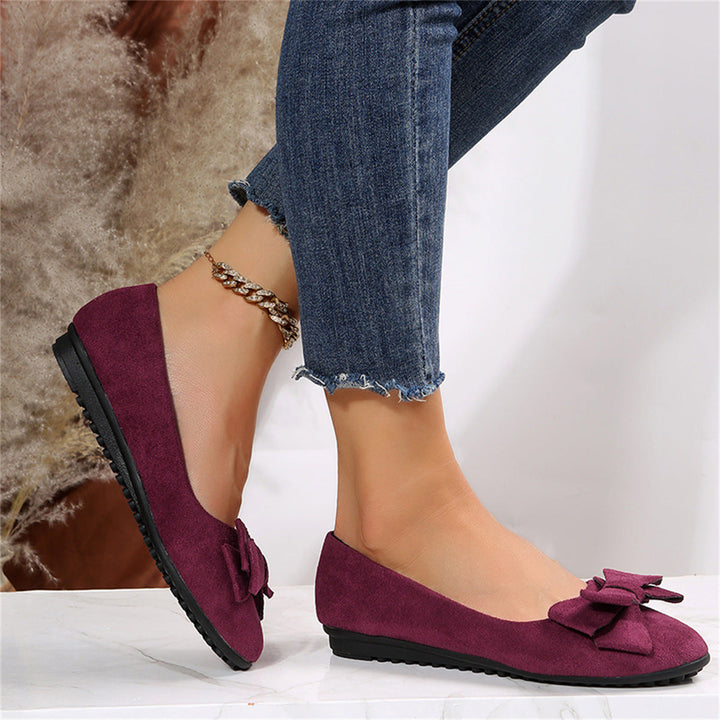 Damen Rund Schleife Orthopädische Ballerinas
