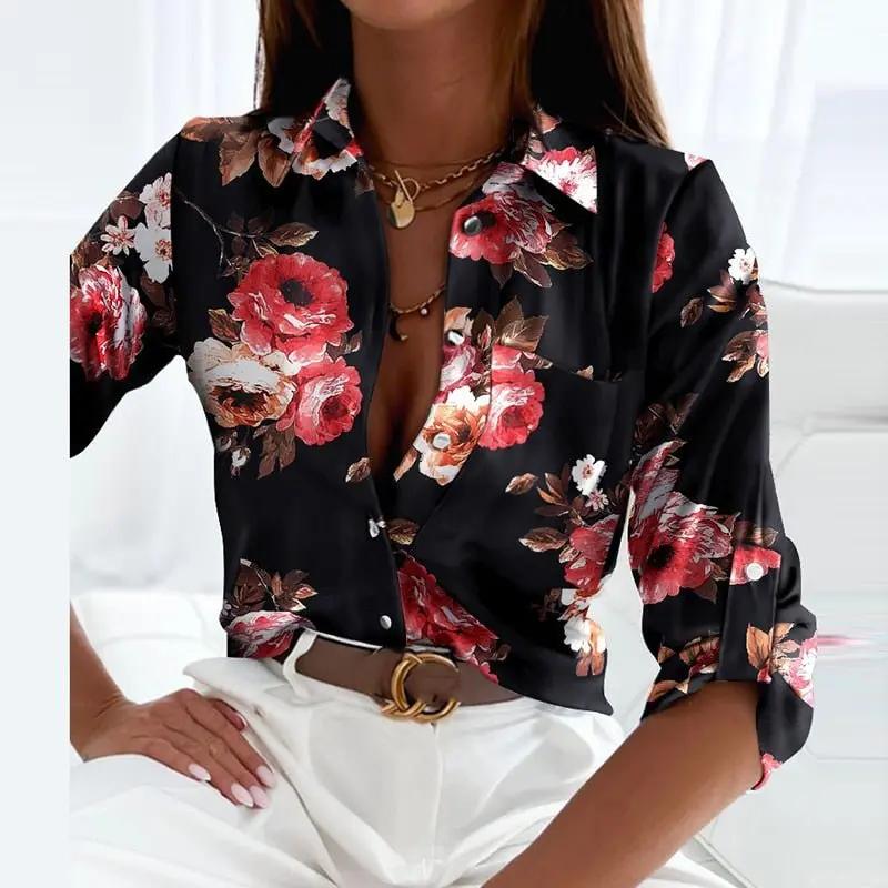 Damen Bedruckte Bluse im klassischen Stil
