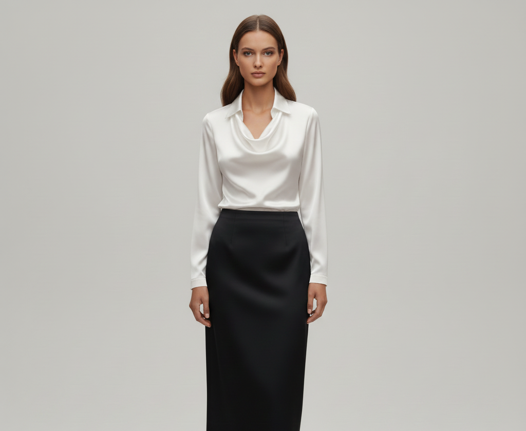 Damen Lange Ärmel Bluse mit weichem Kragen