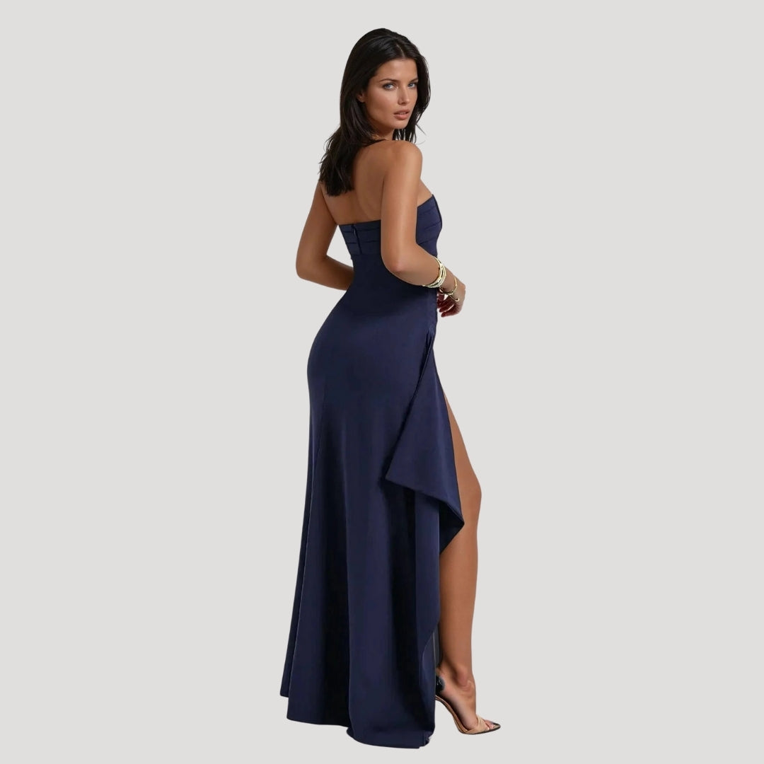 Damen Brautjungfernkleid Maxikleid im trägerlosen Design