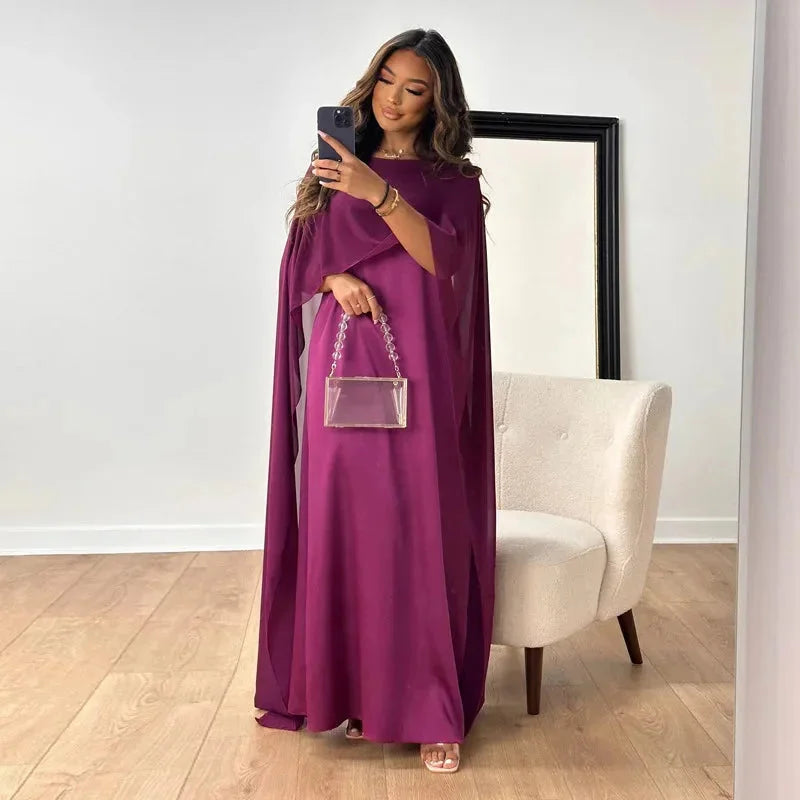 Damen Brautjungfernkleid Maxikleid mit Cape