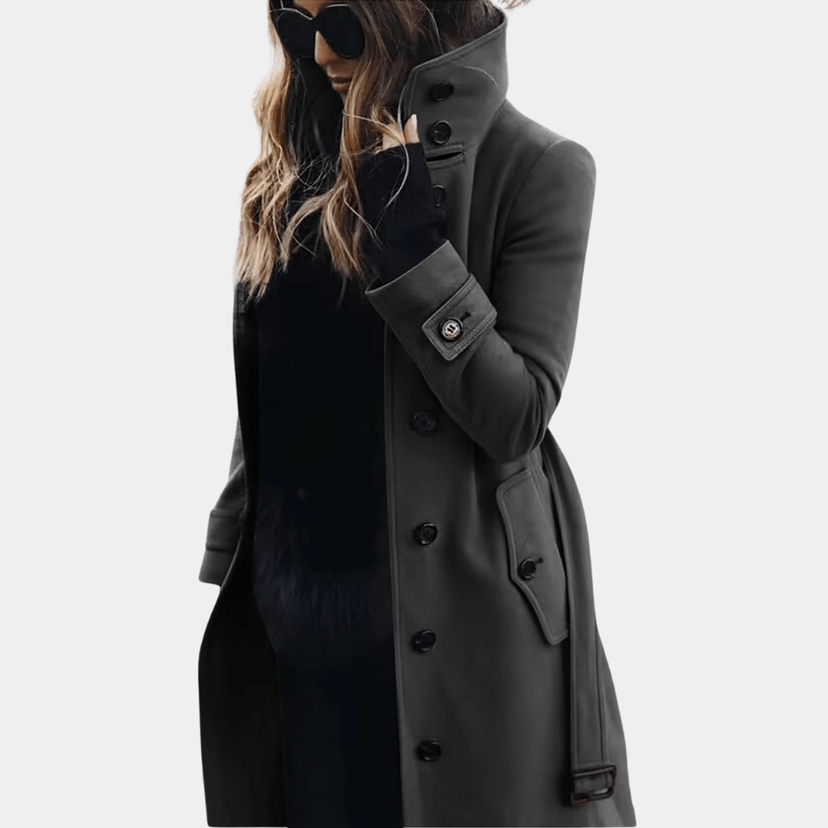 Damen Elegantes Länge Trenchcoat