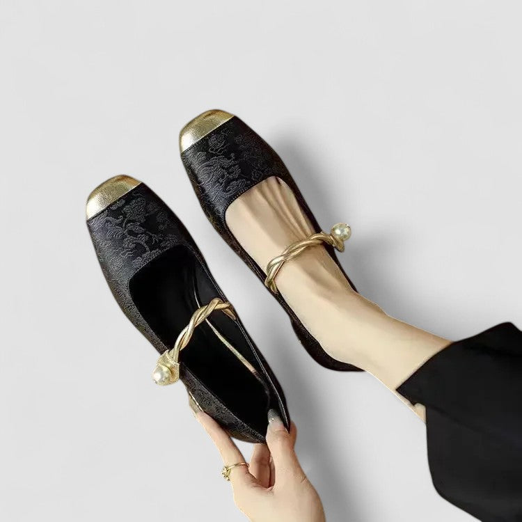 Damen Mary Jane Schuhe mit niedrigem Absatz