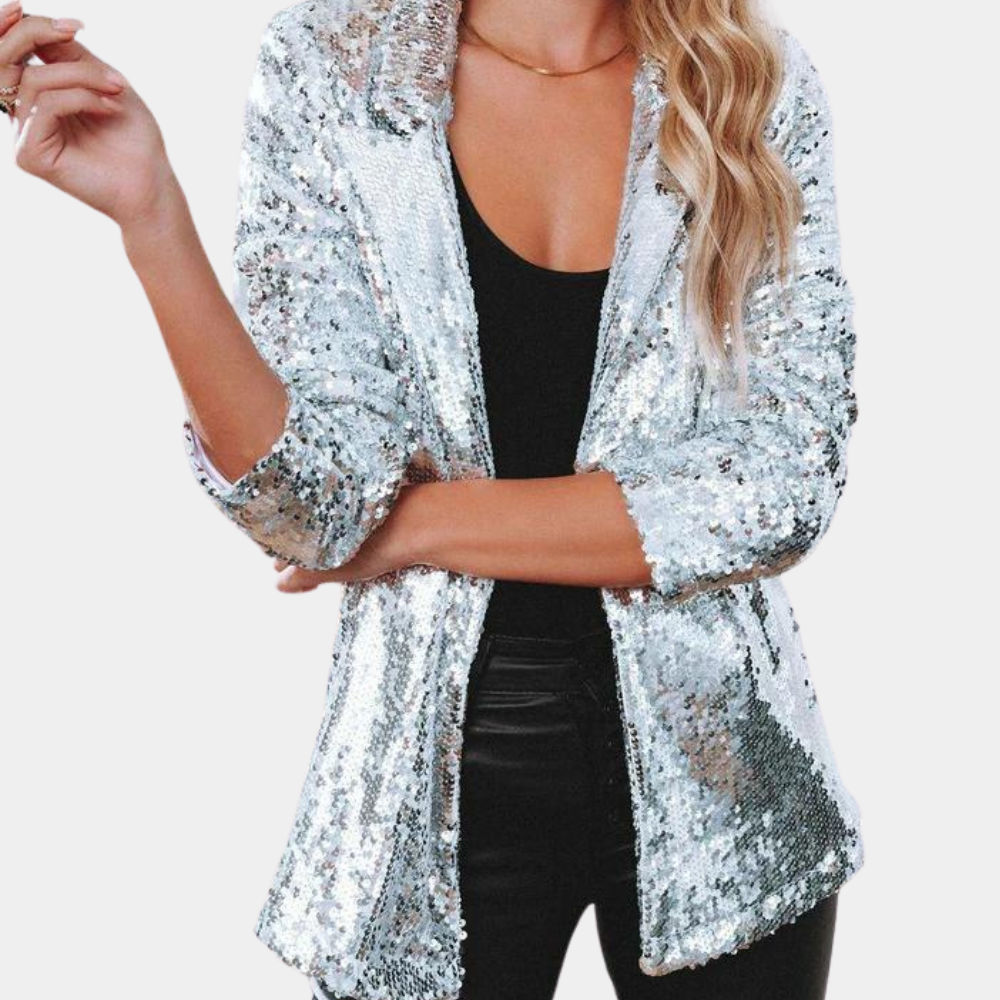 Damen Paillettenblazer im Eleganten Stil