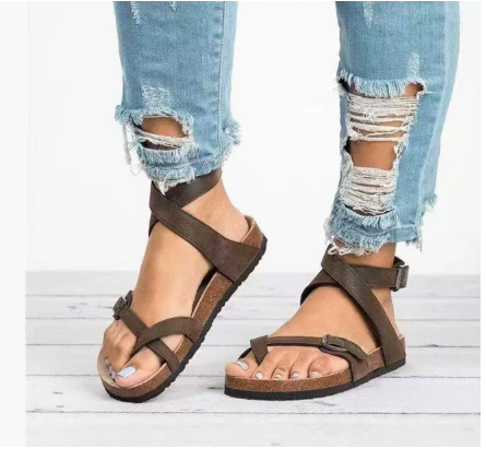 Damen Sandalen mit verstellbarem Riemen und orthopädischer Sohle