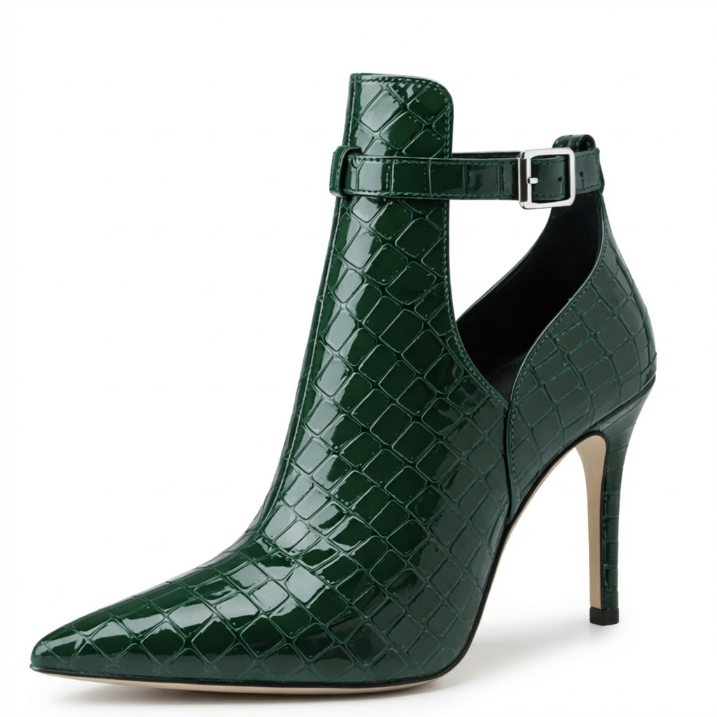 Damen Stiefeletten Pumps mit Stiletto-Absatz und spitzer Zehenkappe