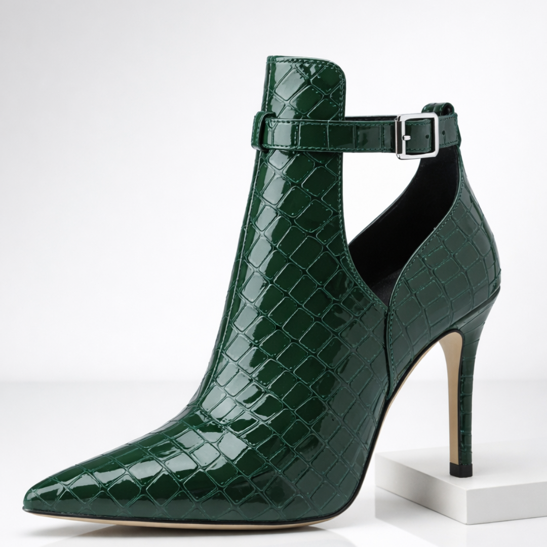 Damen Stiefeletten Pumps mit Stiletto-Absatz und spitzer Zehenkappe