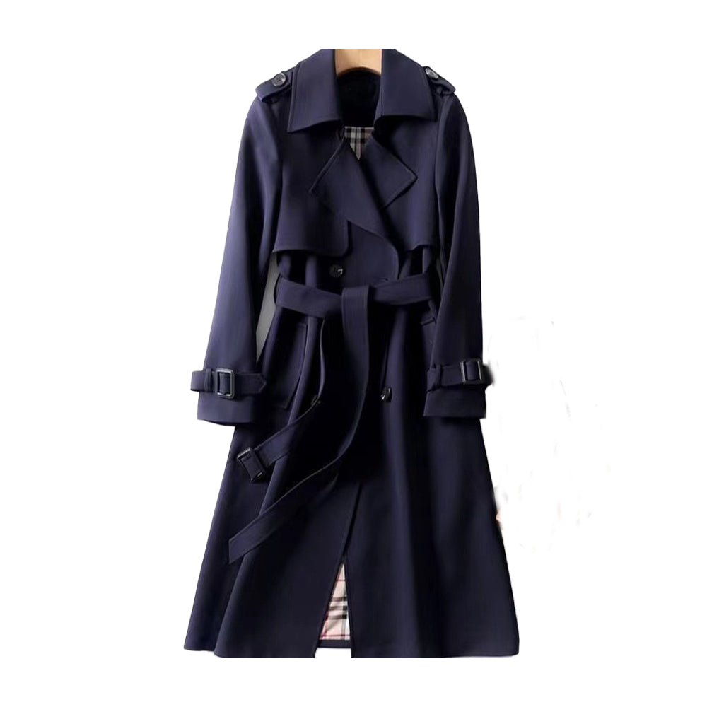 Damen Eleganter Frühling Trenchcoat in Midilänge