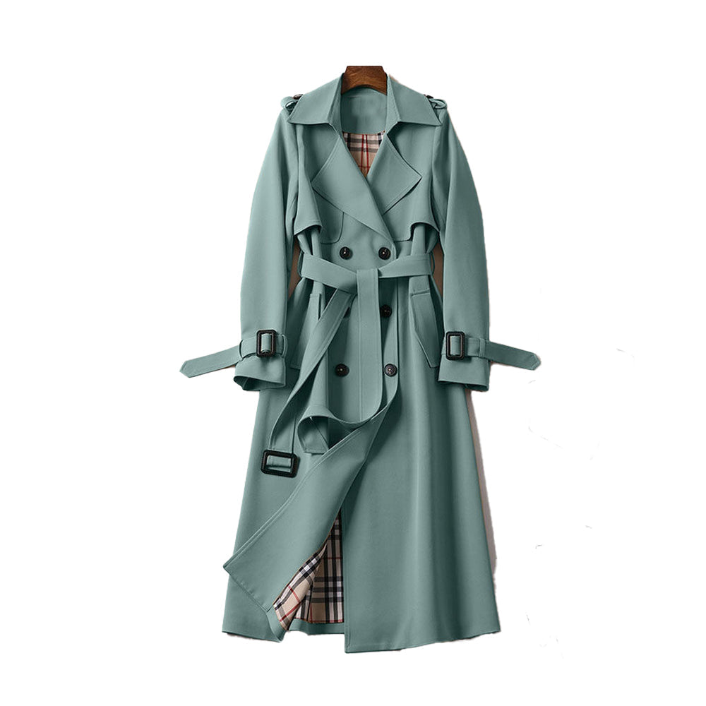 Damen Eleganter Frühling Trenchcoat in Midilänge