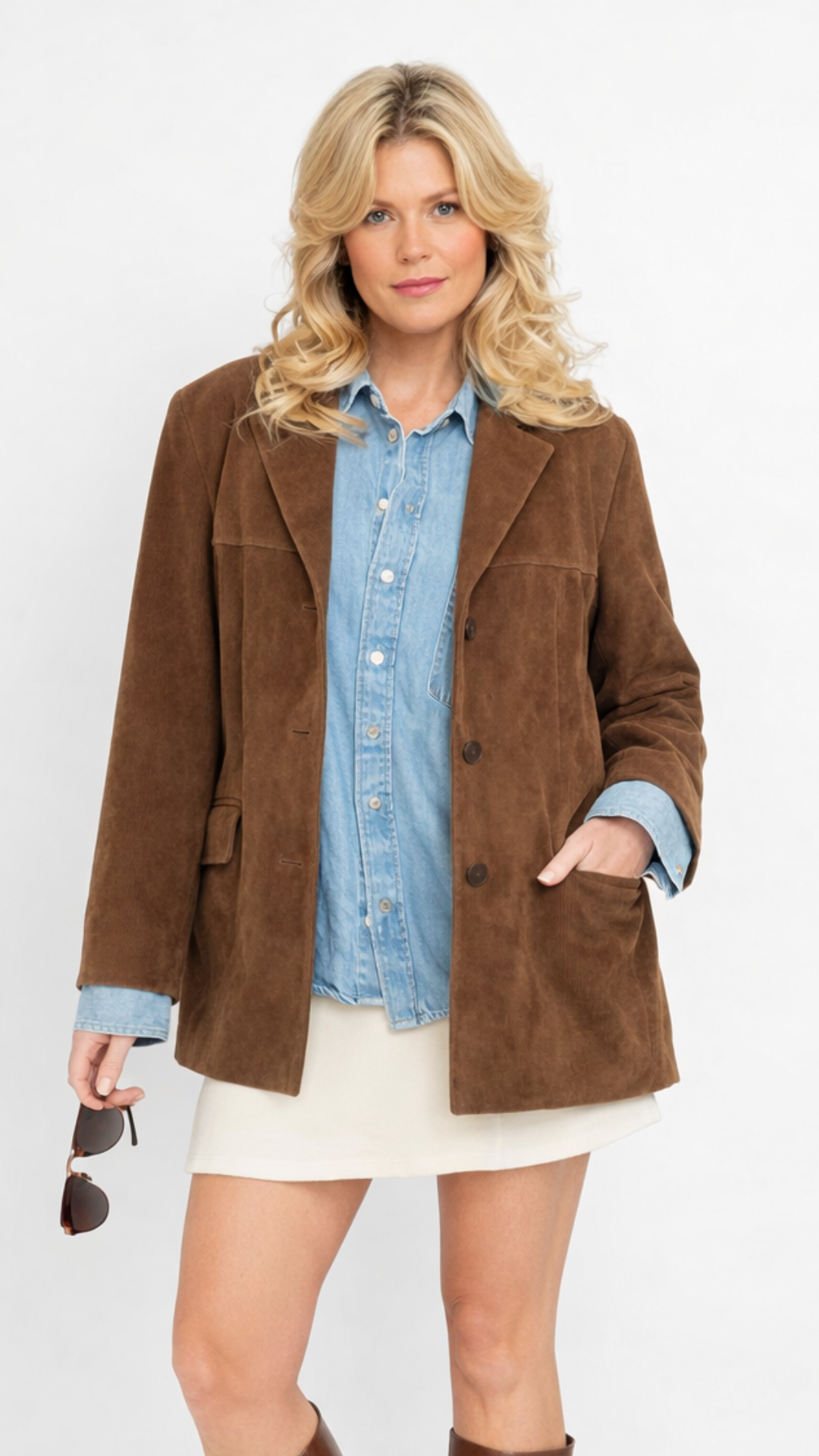 Damenjacke mit Reißverschluss und geradem Schnitt