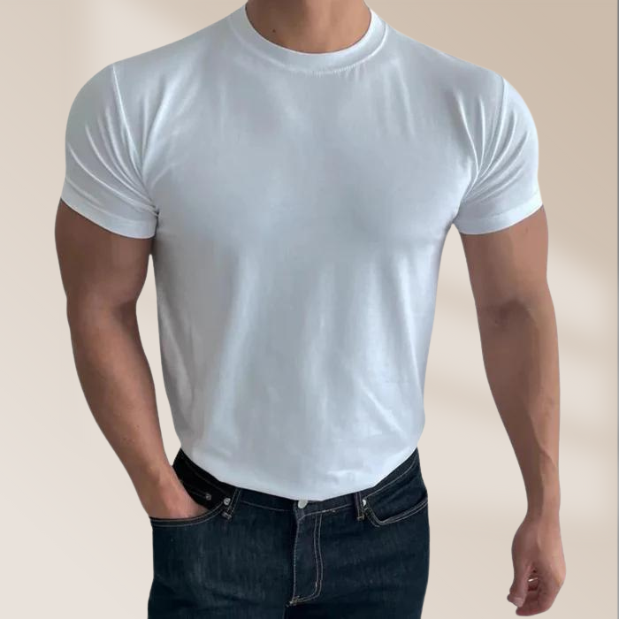 Herren Sommer Rundhals Slim Fit T-shirt