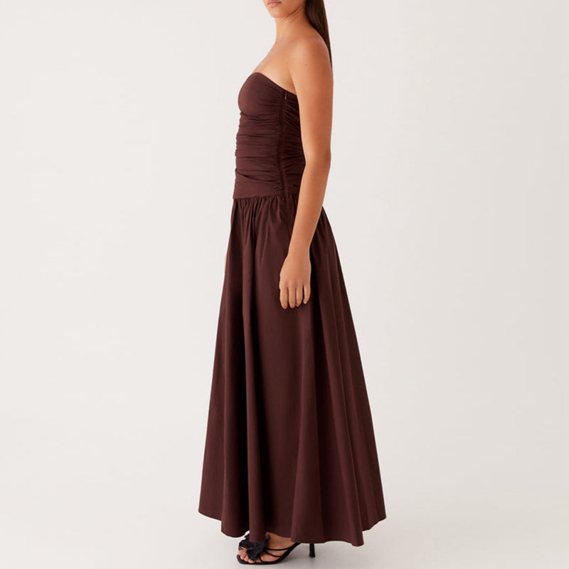 Damen Lässig Karomuster Sommer Maxikleid