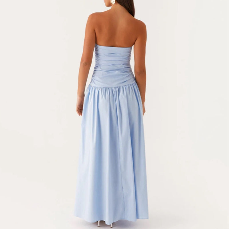 Damen Lässig Karomuster Sommer Maxikleid