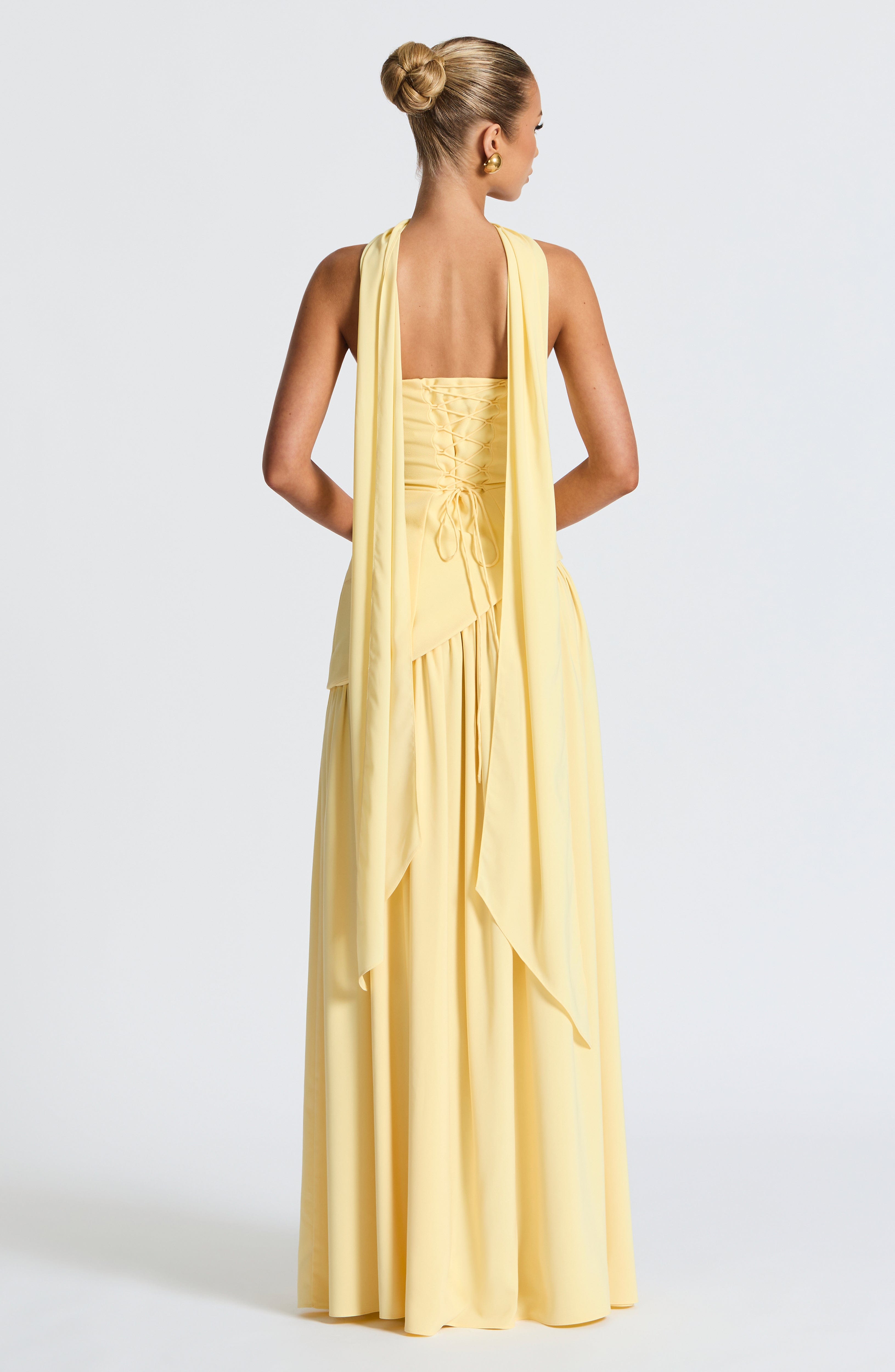Damen Bandeau Seitenschlitzen Maxikleid