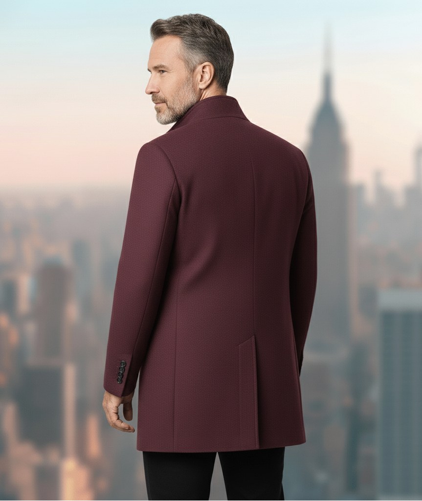 Business-Mantel mit hohem Stehkragen