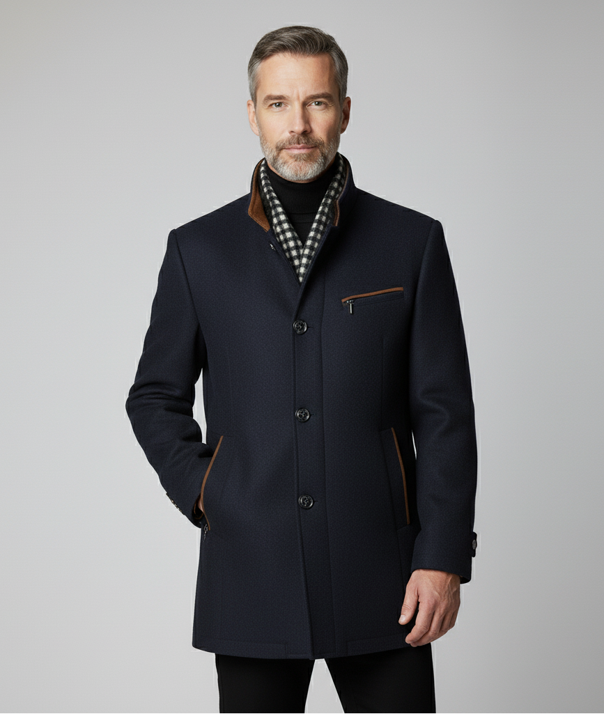 Mittellanger Wintermantel aus Wollmischung