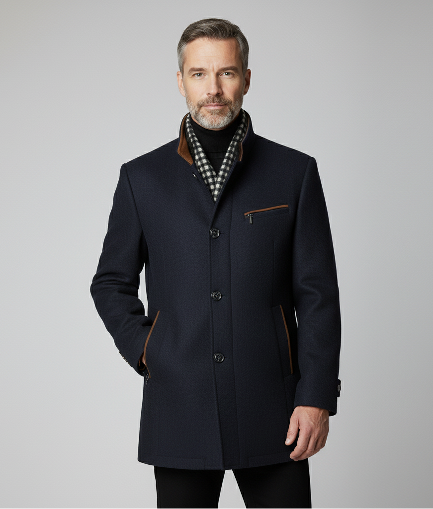 Mittellanger Wintermantel aus Wollmischung