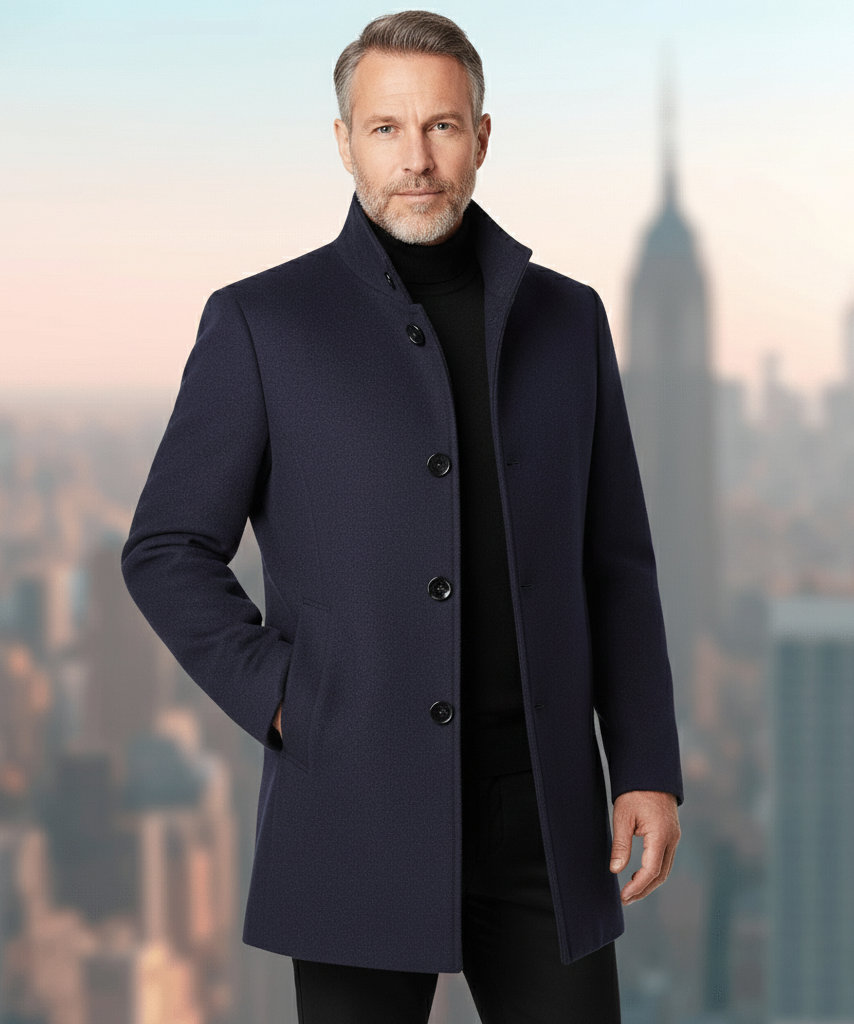 Business-Mantel mit hohem Stehkragen