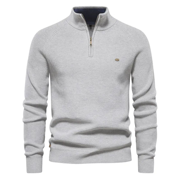 Herren Stehkragen Reißverschluss Half Zip Pullover