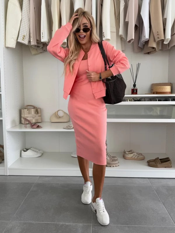 Damen Sommer Zweiteiliger Set Midikleid